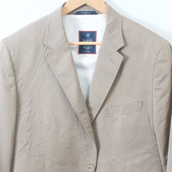 Bugatti 44R Sport Coat Beige Cotton Poly 2-Button Single Breasted Notch Lapel - Picture 2 of 7